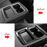 Car Rear Water Cup Holder Panel Trim Cover Carbon Fiber Style Fit for Honda Accord 2018 2019 2020