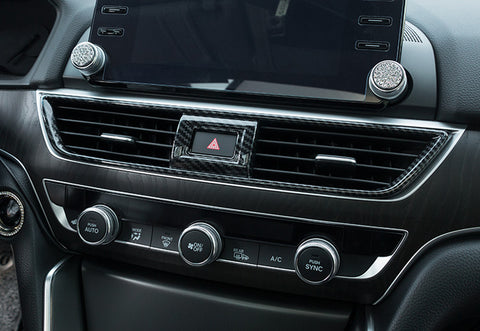 Carbon Fiber Black Steering Wheel Air Vent Frame Cover For Honda Accord 18-2022
