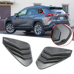 Rear Side Window Louver Air Vent Scoop Shades Cover Blinds For Toyota RAV4 2019-2024 ABS Material Carbon Fiber Style Accessories Exterior Decoration