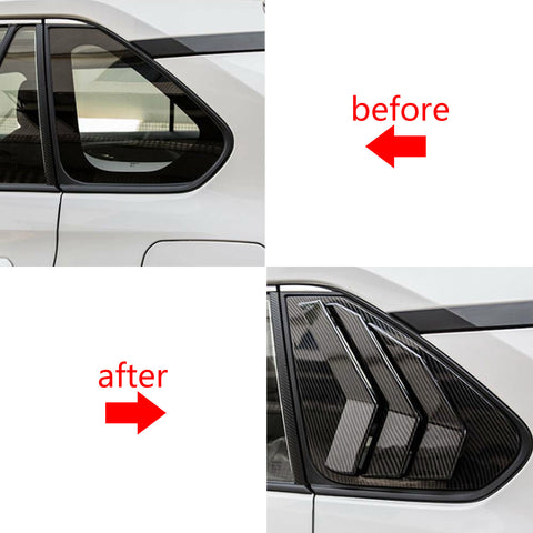 Set Carbon Fiber Style Exterior Front Window A-Pillar Rear Window C-Pillar Rear Spoiler Window Pillar Rear Side Window Louvers Accessories Cover Trim Combo Kit, Compatible with Toyota Rav4 2019-2024