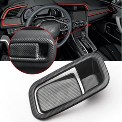Carbon Fiber Style Interior Co-pilot Storage Box Handle Cover Glove Box Handle Molding Trim Decor For Honda Civic 10th Gen 2016 2017 2018 2019 2020
