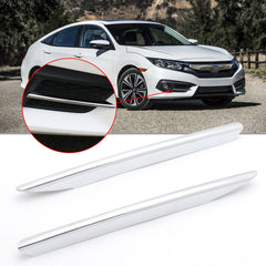 ABS Chrome Front Fog Light Lamp Strip Decoration Cover Trim For Honda Civic 10th Gen 2016 2017 2018