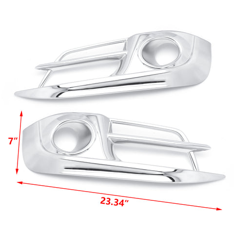 Chrome Silver Front Fog Light Eyelid Eyebrow Cover Trim Foglight Lamp Exterior Protective compatible with Honda Accord 2016 2017 2018
