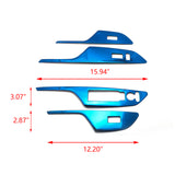 Blue Interior Armrest Window Rise Lift Down Control Switch Door Lock Panel Cover Trim Stainless Steel Accessories for Honda Civic 10th Gen 2016 2017 2018 2019 2020