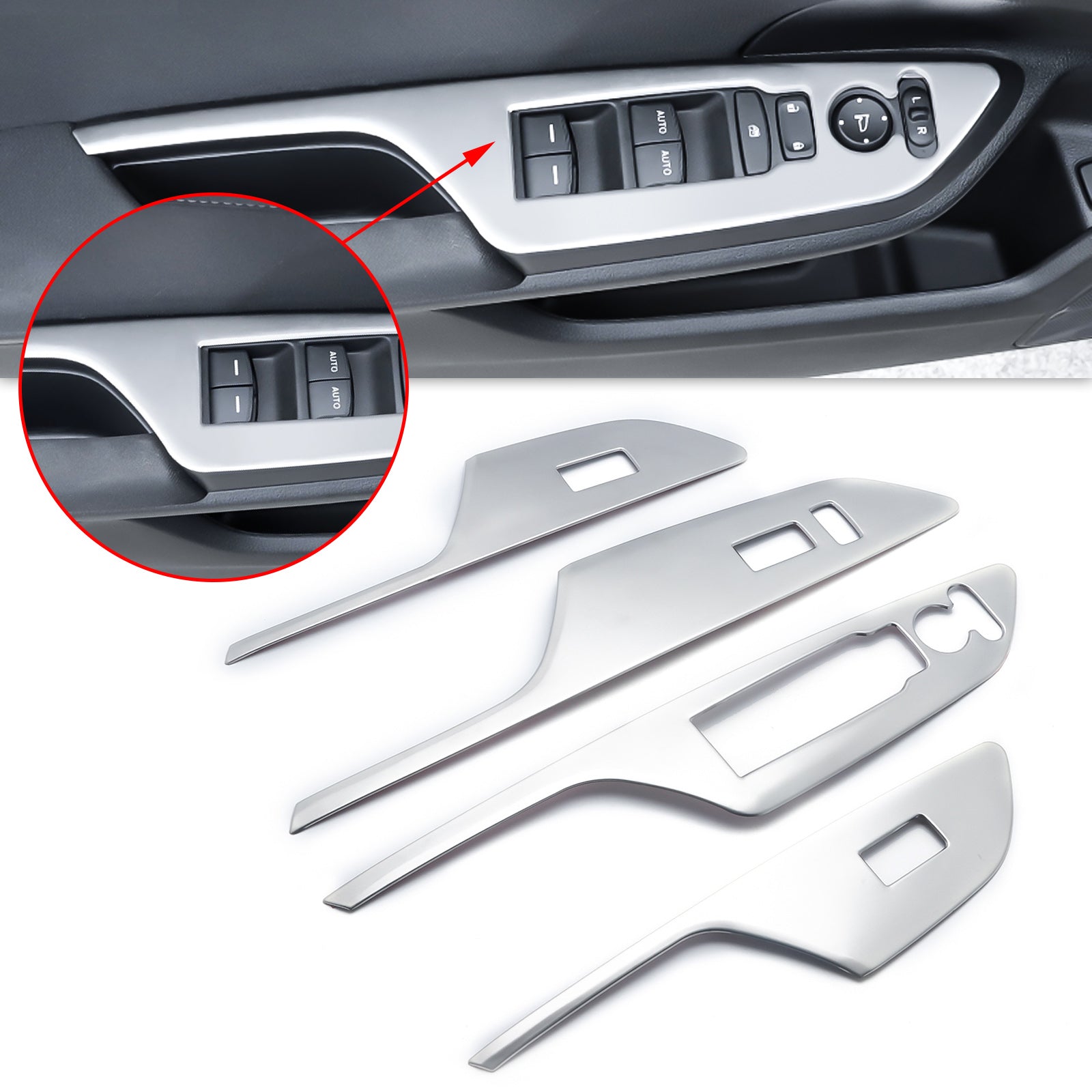 Door Electric Window Switch Lift Panel Trim Cover Sticker Interior Car  Accsesories For Vehicle For Ford