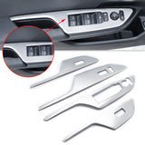 Silver Interior Armrest Window Rise Lift Down Control Switch Door Lock Panel Cover Trim Stainless Steel Accessories for Honda Civic 10th Gen 2016 2017 2018 2019 2020