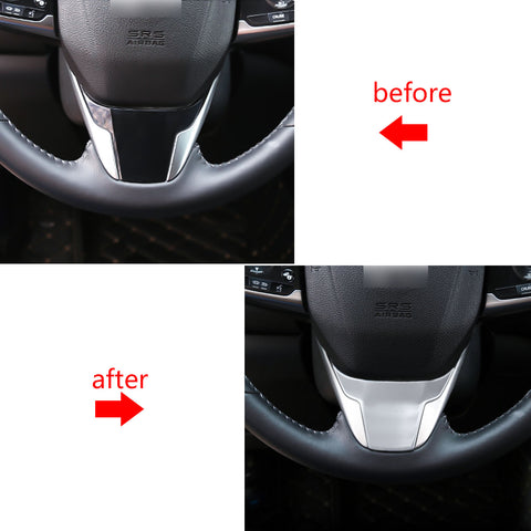 Chrome Steel Interior Steering Wheel Panel Lip Cover Trim for Honda Civic 10th Gen 2016-2021,CRV 2017-2022