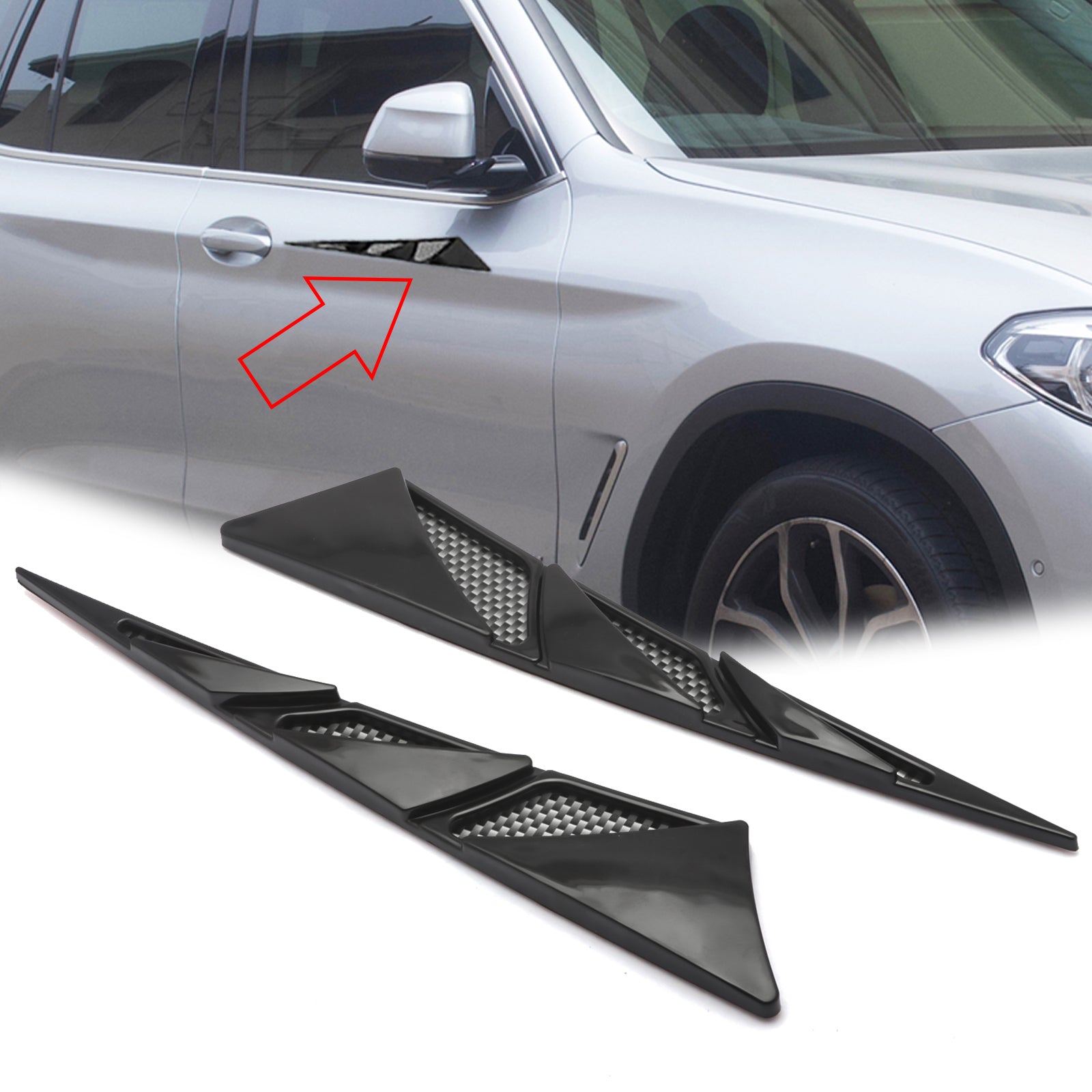 Flow Vent Racing Sport Racing Auto Side Air Flow Vent Fender Hole Cover Decor Trim Univ ...