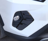 Carbon Fiber Pattern Front Fog Light Lamp Cover Molding Trim For Toyota RAV4 2019-2024