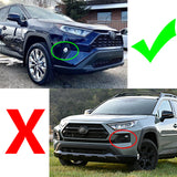 Set Carbon Fiber Style Exterior Front Grille Stripe Logo Ring Headlight Eyelid Fog Light Accessories Cover Trim Combo Kit, Compatible with Toyota Rav4 2019-2024