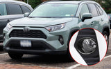 Carbon Fiber Pattern Front Bumper Fog Light Ring Decoration Trim Frame Sticker Exterior Accessories For Toyota RAV4 2019 2020