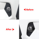 Set Carbon Fiber Style Exterior Front Grille Stripe Logo Ring Headlight Eyelid Fog Light Accessories Cover Trim Combo Kit, Compatible with Toyota Rav4 2019-2024