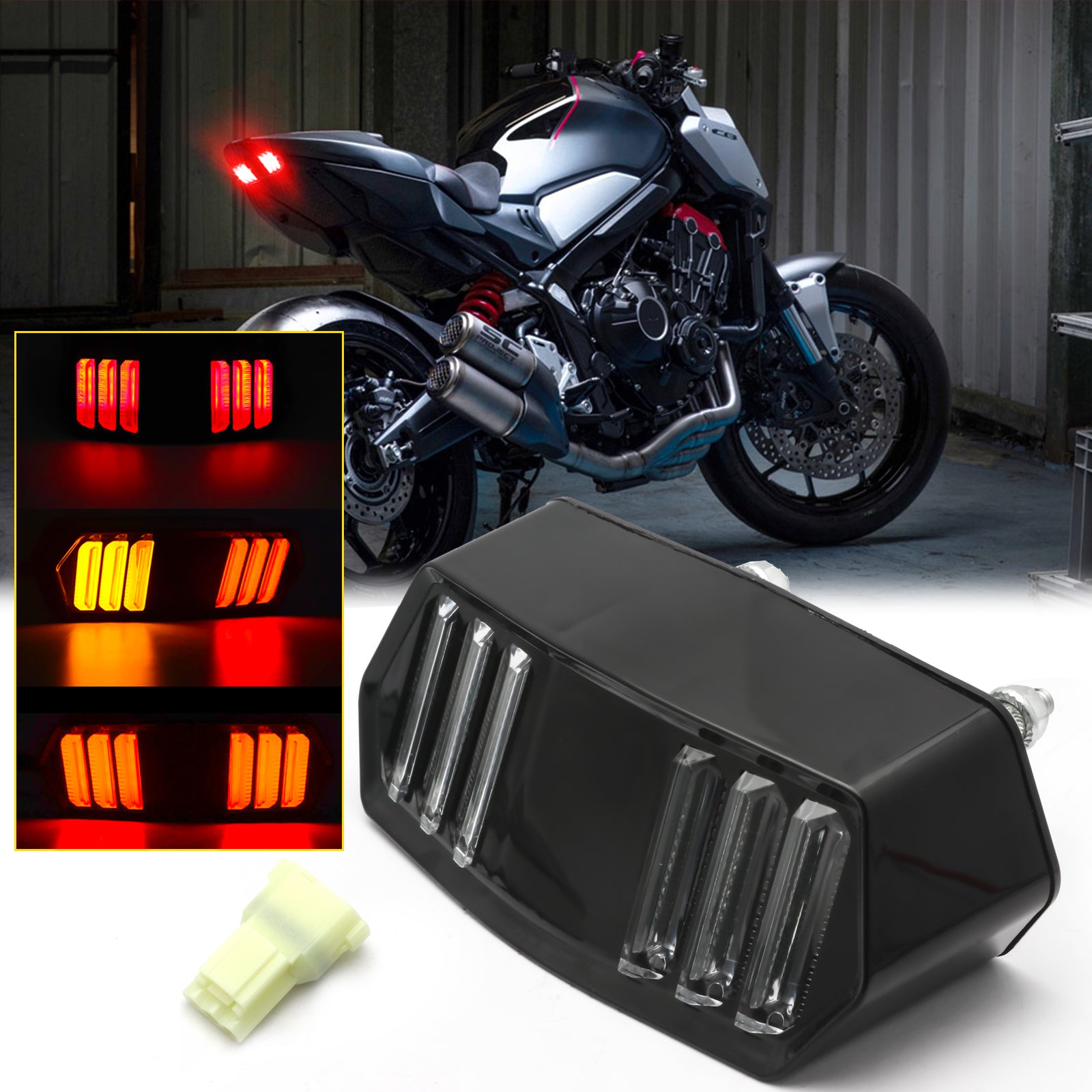 Motorcycle LED Turn Signal Brake Tail Light Integrate for Honda