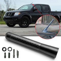 3" Short Screw-on Mast Antenna for Nissan Frontier 1998-2018, Carbon Fiber AM/FM Radio Vehicle Car Screw-in Stubby Aerial Replacement
