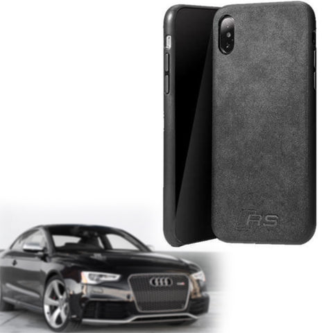 Luxury Super RS Logo Slim Leather Alcantara Suede Durable Protective Cover Case for iPhone 7 8 iPhone 7 8 plus iPhone X