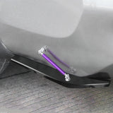 JDM Universal Rear Bumper Canard Diffuser Splitter Valence Spoiler Fin Lip Trim, Glossy Black with Adjustable 6"-9" Support Rod -Purple