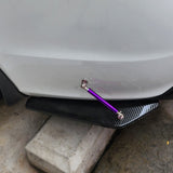 Rear Bumper Canard Diffuser Splitter Valence Spoiler Fin Lip Trim Universal Fit (Carbon Fiber Pattern) with Purple Adjustable 6"-9" Support Rods