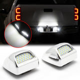 White LED License Plate Light Tag Lamp Assembly Housing Pair Replacement For Chevy Silverado GMC Sierra 1500 2500 3500 Suburban Tahoe Yukon XL Cadillac Escalade