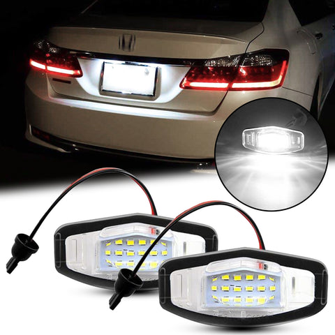 Direct Fit White LED License Plate Light Lamps For Acura MDX RL TL TSX ILX Honda Civic Accord Odyssey, etc