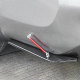JDM Universal Rear Bumper Canard Diffuser Splitter Valence Spoiler Fin Lip Trim, Carbon Fiber Pattern with Adjustable 6"-9" Support Rod -Red
