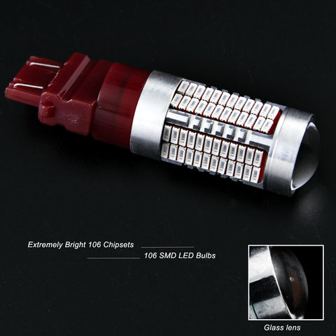 3157 White/Amber/Red Projector Lens 106-SMD LED Bulbs for Turn Signal Parking Corner Lights