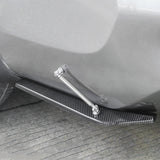 JDM Universal Rear Bumper Canard Diffuser Splitter Valence Spoiler Fin Lip Trim, Carbon Fiber Pattern with Adjustable 6"-9" Support Rod -Silver