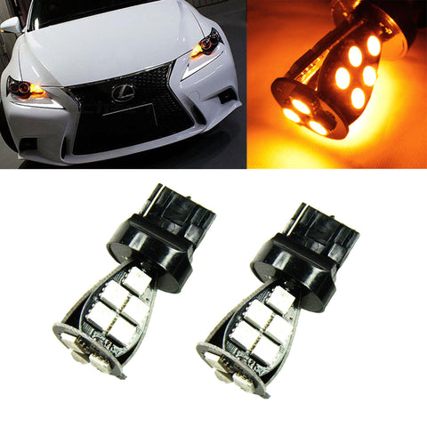 2x Amber 7440 3535 High Power LED Bulbs for Front Rear Turn Signal Lights