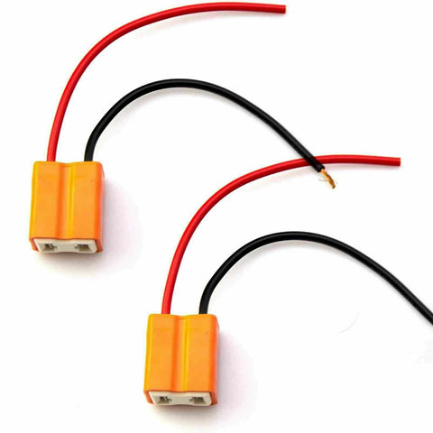 2x H7 Extension Wiring Harness LED Bulb Lights Lamp Female Socket Adapters