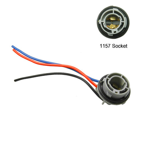 2x 1157 2057 2357 2357A LED Stop Turn Light Socket Harness Wire Pig Tail Plug