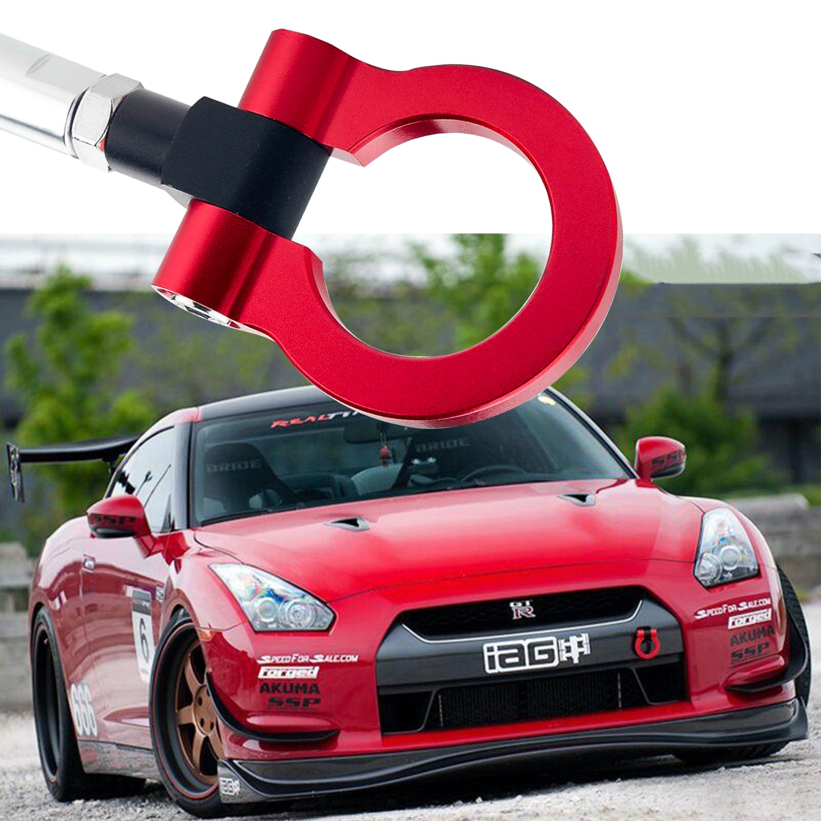 Xotic Tech JDM Sport Racing Style Aluminum Tow Hook for Nissan 370Z/ Fit  Infiniti G37 Front Rear Bumper (Red, for Nissan 370Z GTR Juke/Fit Infiniti  G37 QX70 FX35), Towing Products & Winches 