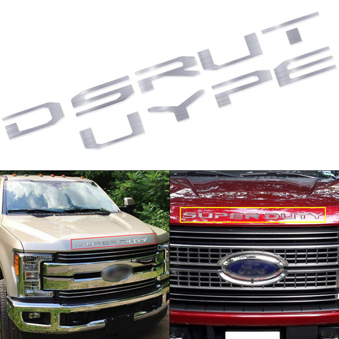 Brushed Aluminum Gold\ Brushed Silver\ Glossy Black\ Matte Black\ Glossy Red SUPERDUTY Front Hood Decal Sticker For Ford F350 2017 2018