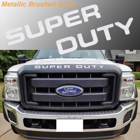 Brushed Gold \ Brushed Silver \ Matte Black \ Glossy Black \ Glossy Red Thin Vinyl Super Duty Letters Decal Stickers For Ford F-250 F-350 F-450 F-550 2008-2016 Front Grille Hood