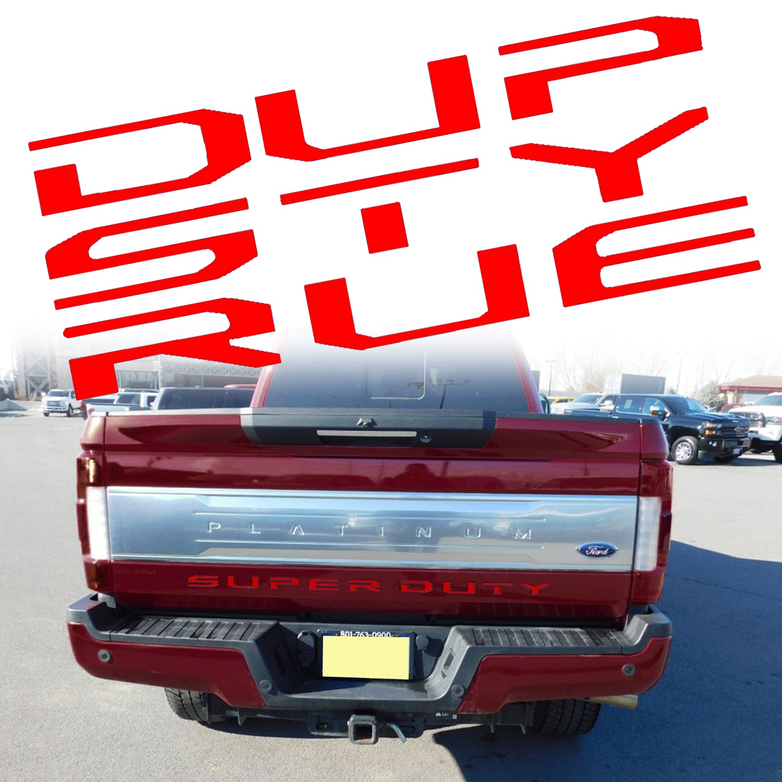 thumbnail image 2 of Matte Black Tailgate Letters Decals For 2017 Ford F250 Super Duty - Blackout Look 2 of 14