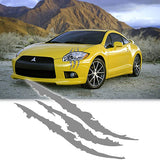 15" Silver Auto Car Sticker Monster Scratch Stripe Claw Vinyl Headlight Decal