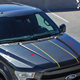 Matte Black Inner Spears Hood Stripe Stickers Sporty Style for Ford F-150 15-19