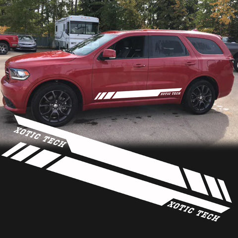 White KK Vinyl Side Skirt Door Pre-Cutted Decal Sticker For Dodge Durango 10-17