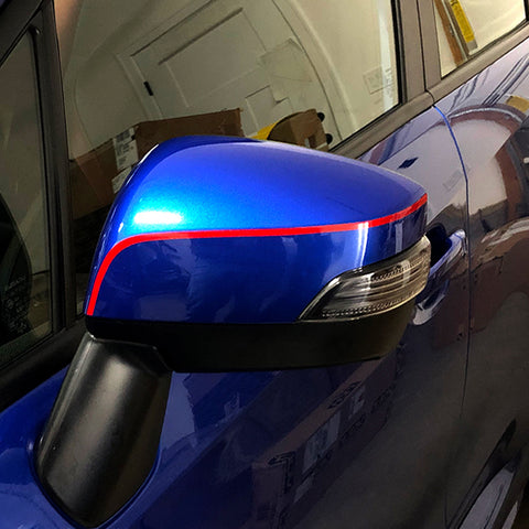Sporty Red Side View Mirror PinStripes Pre-cut Stickers For Subaru WRX STI 15-20