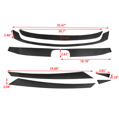 Carbon Fiber Style Front Bumper Grille Decals Stickers For Honda Civic 2016-2021
