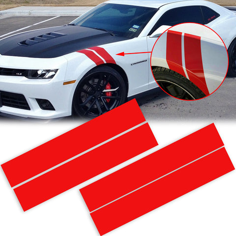 Fender Stripes Hash Marks Vinyl Decal Universal for Car Truck Sticker Racing Stripe（Red）