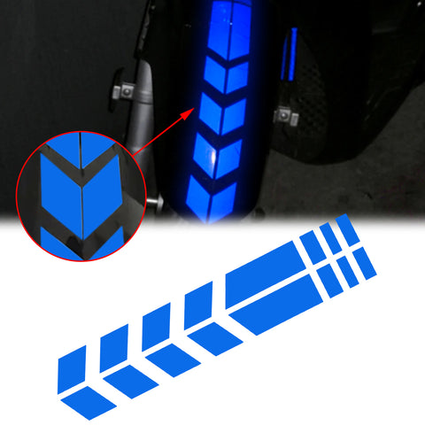 Arrow Sticker Decoration Warning Reflective Tape Accessories Universal Motorcycle Decals Graphics(Blue）