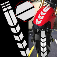 Racing Sport Reflective Motorcycle Front Fender Decals Stickers Universal Motorcycle Decals Arrow Graphics Silver White