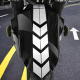 Racing Sport Reflective Motorcycle Front Fender Decals Stickers Universal Motorcycle Decals Arrow Graphics Silver White