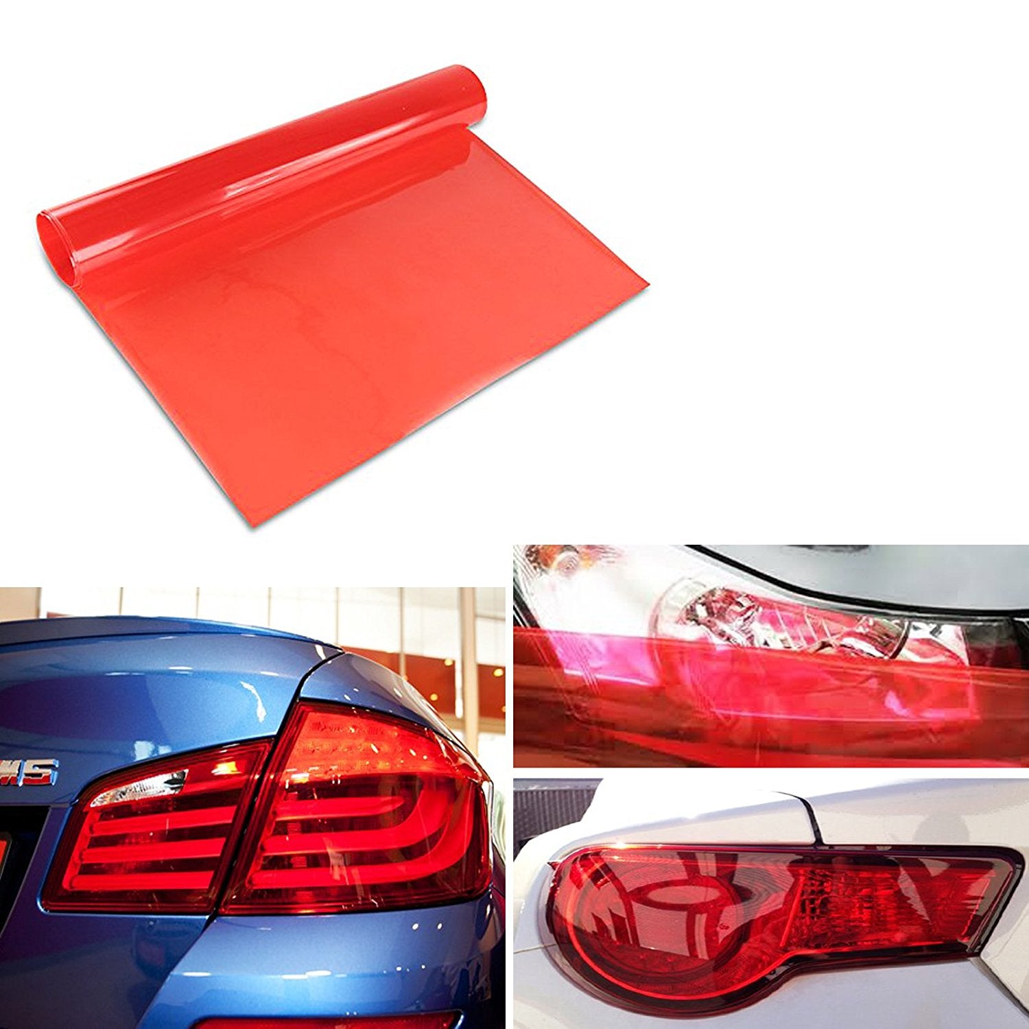 12 x 48 Glossy Red Vinyl Sheet Wrap Overlay Film For Tail Lights, Si