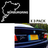 3pcs Euro Nurburgring Race Track Touring Map Car Window Die-Cut Graphic Vinyl Decals for SUV Truck Car Bumper, Laptop, Wall, Mirror, Motorcycle