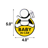1pc 5" BABY IN CAR Vehicle Window Safety Warning Sign Universal Fit Sticker
