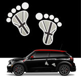 2x 3D Black Union Jack UK Foot Decal Stickers for Mini Cooper S R56 R57 R58 R59 R60 Window Trunk Door etc