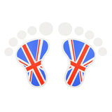 2x 3D Black Union Jack UK Foot Decal Stickers for Mini Cooper S R56 R57 R58 R59 R60 Window Trunk Door etc