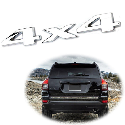 Xotic Tech 1pc 4x4 Silver Aluminum 3D Badge Decal Sticker Emblem For JEEP GRAND CHEROKEE WJ