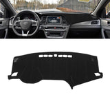 Center Console Dashboard Mat Pre-Cut Non-Slip Sunshield Sun Glare Protector Dash Carpet Pad Black Cover Compatible with Hyundai Sonata 2015-2019