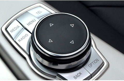 Set of Silver Multi-Media IDrive Button Cover Trim For BMW 2 3 4 5 Series X5 X6